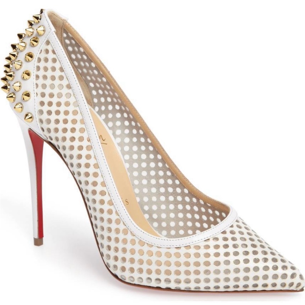 Like New Louboutin Gunni Studded Perforated 100 Stiletto Pump